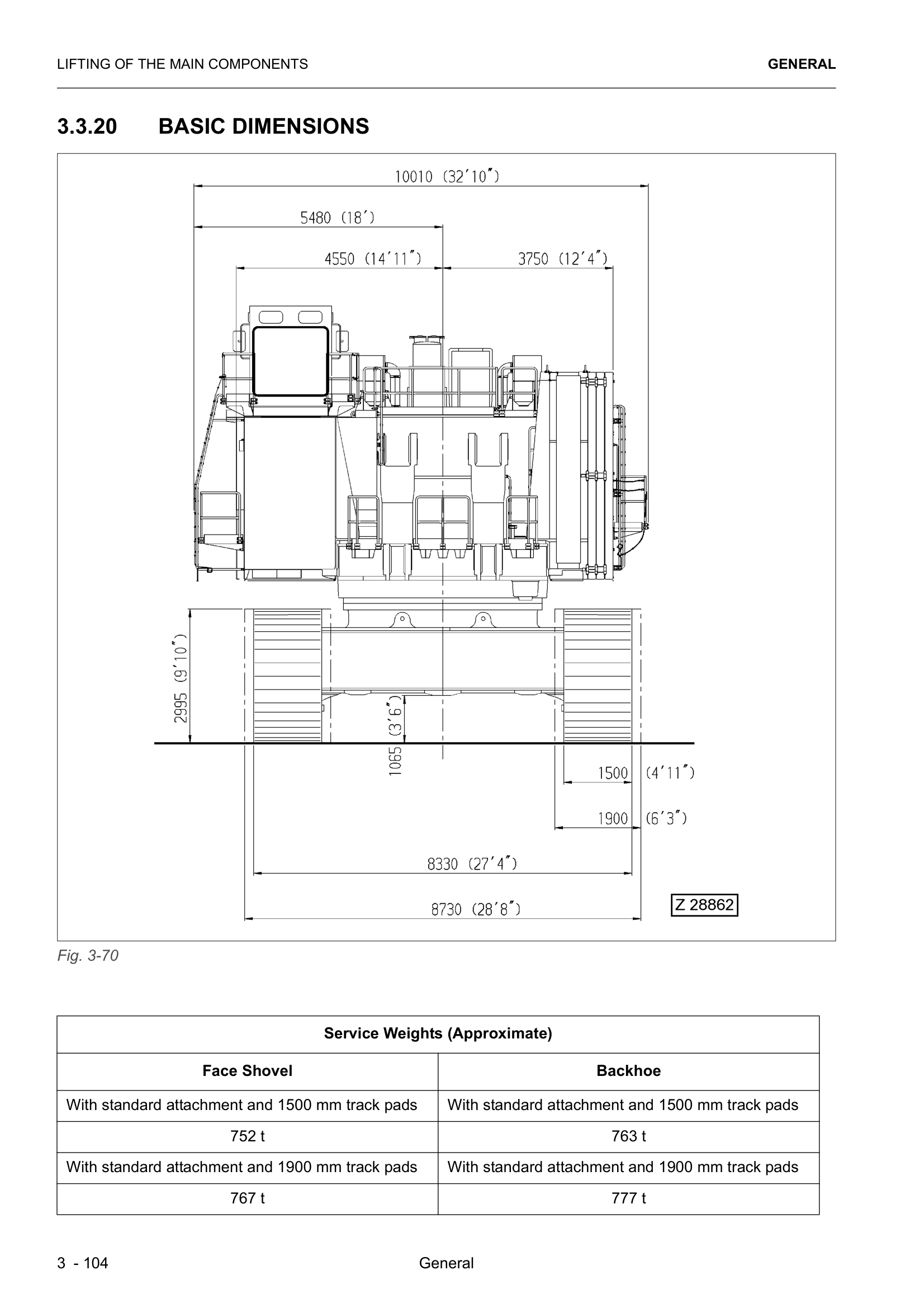 Dimensiones frontales PC8000