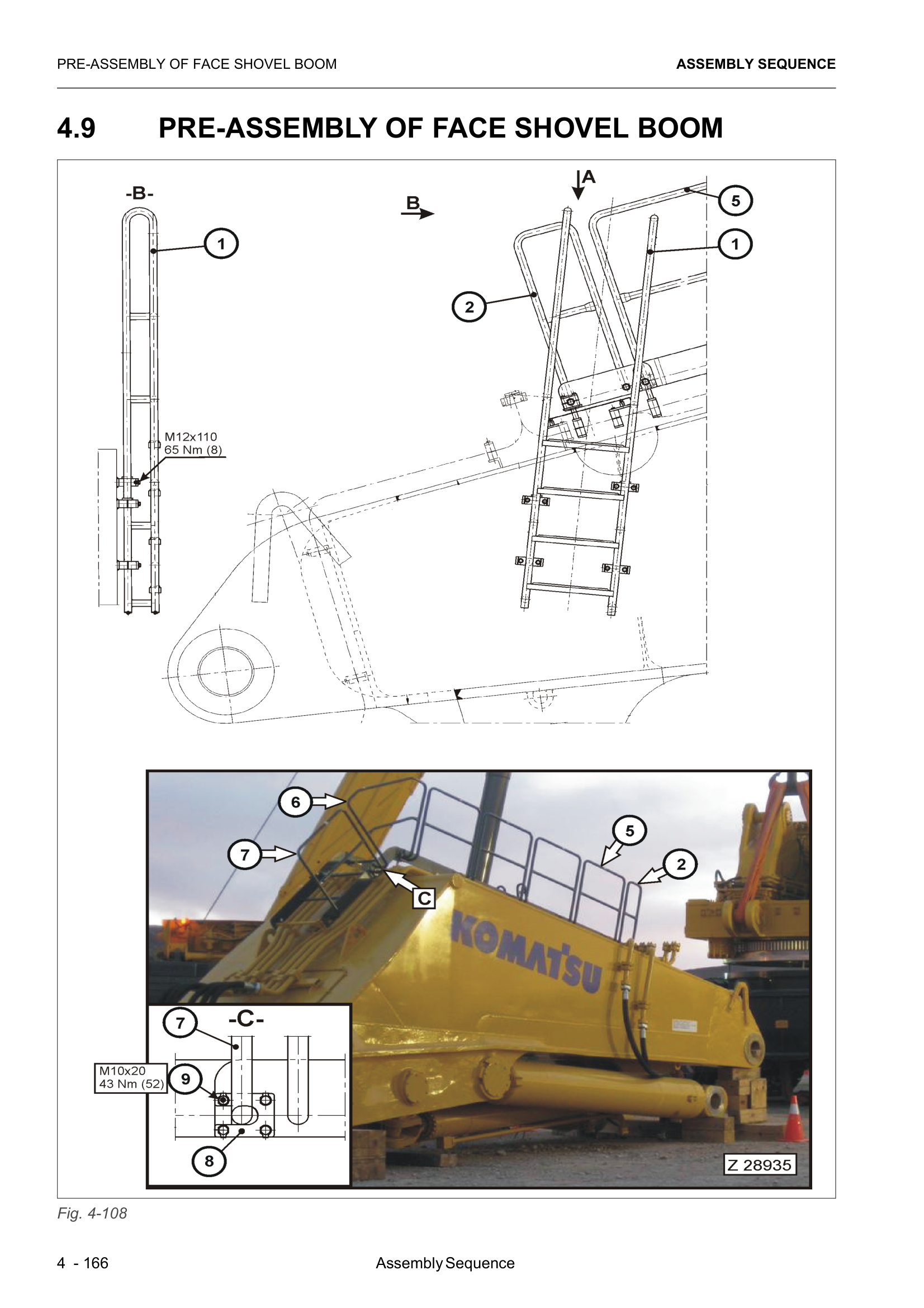 Pre-ensamble boom con cilindros